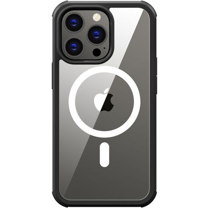 Valenta Full Cover iPhone 14 Plus MagSafe Cristal templado Carcasa Antigolpes - Transparente / Negro