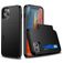 Mobigear Card iPhone 12 Mini Hårdt Bagsidecover Stødsikkert med kortholder - Sort