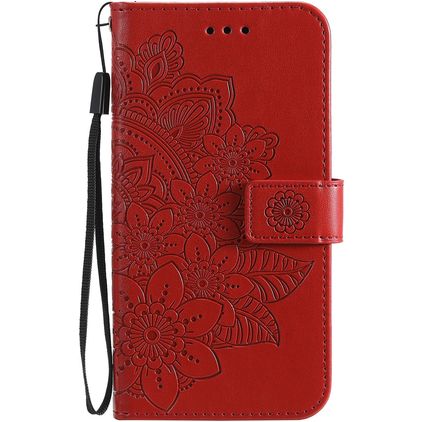 Mobigear Flowers OPPO A54 5G Funda tipo libro Cartera - Rojo