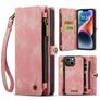 CaseMe 008 iPhone 14 Funda tipo libro 2 en 1 con carcasa extraíble Cartera - Rosa