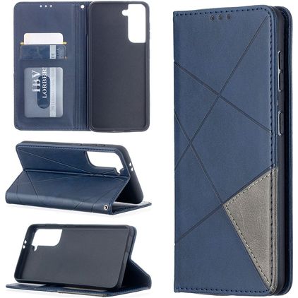 Mobigear Rhombus Slim Samsung Galaxy S21 Pungetui - Blå