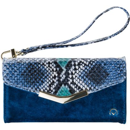 Mobilize Gelly Velvet iPhone 7 Cover Aftagelig 2-i-1-clutch - Royal Blue Snake