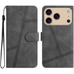 Mobigear Stitch iPhone 17 Pro Max Lompakkokotelo + Setelitasku - Harmaa