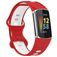 Mobigear Sport Dual Bracelete Silicone Fecho de pino e passador para Fitbit Charge 5 - Branco / Vermelho