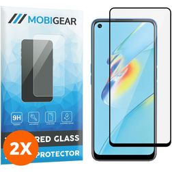 Mobigear Premium OPPO A54 5G Vidro temperado Película de ecrã - Compatível com capas - Preto (Pack de 2)