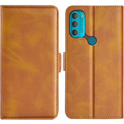 Mobigear Slim Magnet Motorola Moto G71 5G Capa livro Carteira - Conhaque