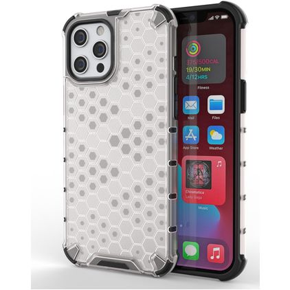 Mobigear Honeycomb iPhone 13 Hardcase Etui plecki Wstrząsoodporne - Biały