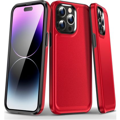 Mobigear Slim Armor iPhone 15 Pro Max Tvrdý plast Zadní kryt odolný proti nárazům - Červená
