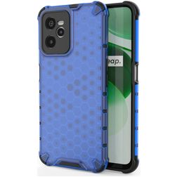 Mobigear Honeycomb Realme C35 Funda Plástico rígido Carcasa Antigolpes - Azul