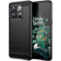 Mobigear Brushed Slim OnePlus 10T Fleksibel TPU Bagsidecover - Sort