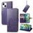 Mobigear Clover iPhone 15 Pungetui med Seddelrum - Lilla
