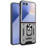 Mobigear Armor Ring Samsung Galaxy Z Flip 7 Funda Plástico rígido Carcasa Antigolpes con anillo - Plateado