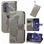 Mobigear Butterfly Motorola Edge (2022) Capa livro Carteira - Cinzento