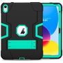 Mobigear ShieldStand iPad 11 (2025) Plastica rigida / Silicone Back cover + Supporto - Verde / Blu navy