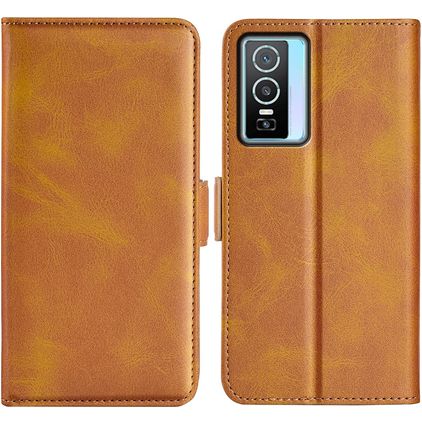 Mobigear Slim Magnet Vivo Y76 Funda tipo libro Cartera - Coñac