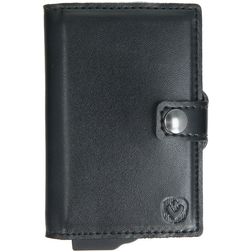 Valenta Card Case Essential Wallet Leather Card Holder - 10 Cards - Black