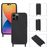Mobigear Lanyard iPhone 14 Pro Max Silicona Funda con cuerda - Negro