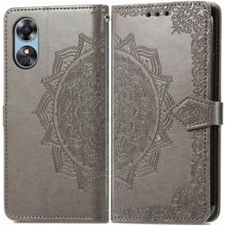 Mobigear Mandala OPPO A17 Lompakkokotelo + Setelitasku - Harmaa