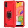 Mobigear Armor Ring Samsung Galaxy A01 Flexibel TPU Skal Stötsäkert med ringhållare - Röd