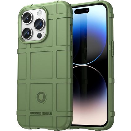 Mobigear Rugged Shield iPhone 15 Pro Flexible TPU Back cover Shockproof - Green