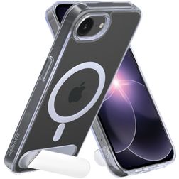Mobiparts Hardcover Clear iPhone 17e MagSafe Hard Case Back cover with Stand - Clear