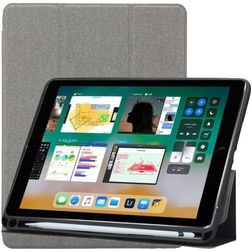 Mobigear Tri-Fold Gel iPad 6 (2018) TPU / Konstläder Plånboksfodral + Pennhållare - Grå