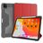Mutural Tri-Fold Tough iPad Pro 12,9 polegadas (2022) Capa livro + Suporte para caneta stylus - Preto / Vermelho