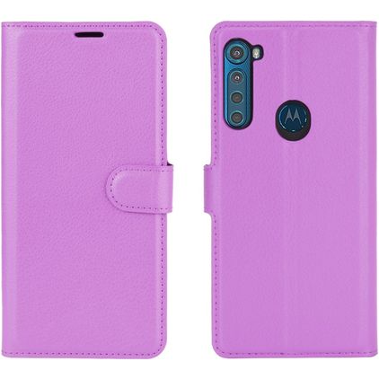 Mobigear Classic Motorola One Fusion Plus Pungetui med Seddelrum - Lilla