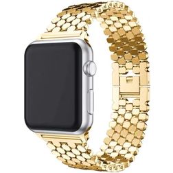 Mobigear Honeycomb Correa Acero inoxidable Cierre de hebilla para Apple Watch - 42/41/40/38 mm - Dorado
