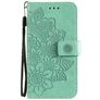 Mobigear Flowers OPPO A54 5G Plånboksfodral med sedelfack - Turkos
