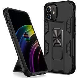 Mobigear Armor Stand iPhone 12 Pro Max Fodral Hårdplast Skal Stötsäkert med ställ - Svart