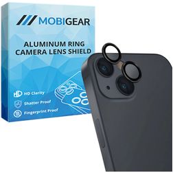 Mobigear Single iPhone 15 Plus Härdat glas Kameralinsskydd - Skalvänligt - Svart