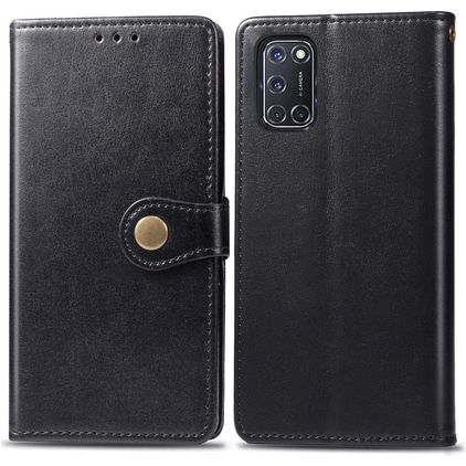 Mobigear Snap Button OPPO A52 Cover a libro portafoglio - Nero