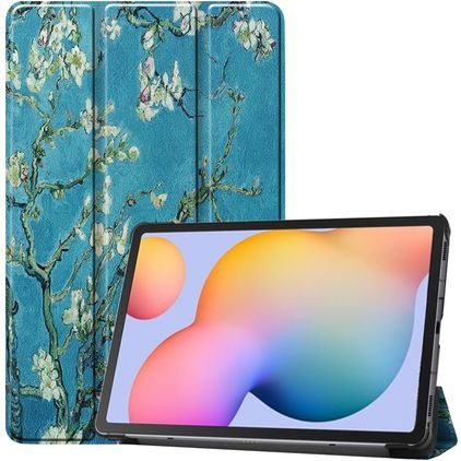 Mobigear Tri-Fold Samsung Galaxy Tab S6 Lite Pungetui - Almond Blossoms