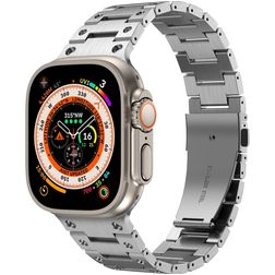 Mobigear Amsterdam Rostfritt stål Apple Watch Armband Fjärilslås - 49/46/45/44 mm - Silver