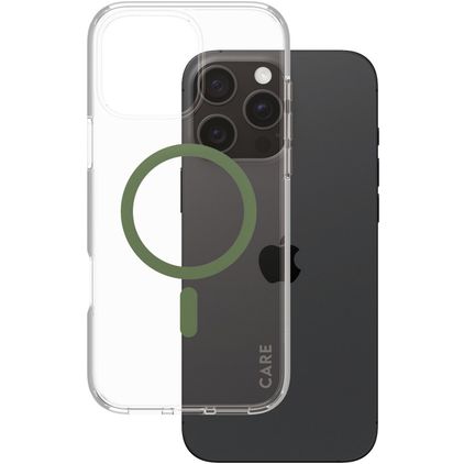 CARE by PanzerGlass Urban Combat iPhone 16 Pro Max MagSafe Kova Suojakuori - Läpinäkyvä / Vihreä