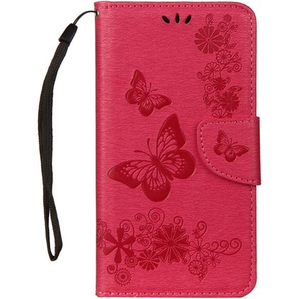 Mobigear Butterfly Samsung Galaxy A8 (2018) Funda tipo libro Cartera - Rojo