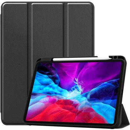 Mobigear Tri-Fold Gel iPad Pro 12,9 cala (2020) TPU / Skóra ekologiczna Etui z klapką + Uchwyt na rysik - Czarny