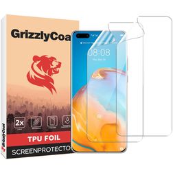 GrizzlyCoat Huawei P40 Pro Idrogel TPU Protezione schermo - Compatibile con le cover + Telaio di installazione (confezione da 2)