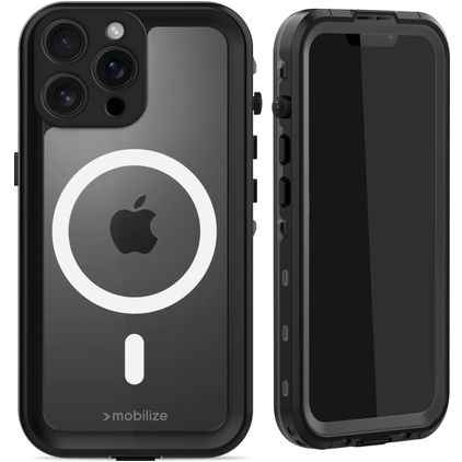 Mobilize Waterproof iPhone 16 Pro Max Voděodolné MagSafe Tvrdý plast Zadní kryt - Černá