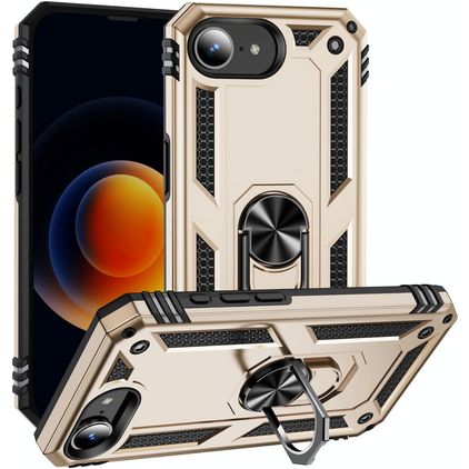 Mobigear Armor Ring iPhone 17e Fodral Hårdplast Skal Stötsäkert med ringhållare - Guld