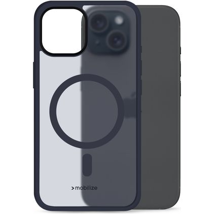Mobilize Hybrid Pro iPhone 15 MagSafe Fodral Hårdplast Skal Stötsäkert - Blå