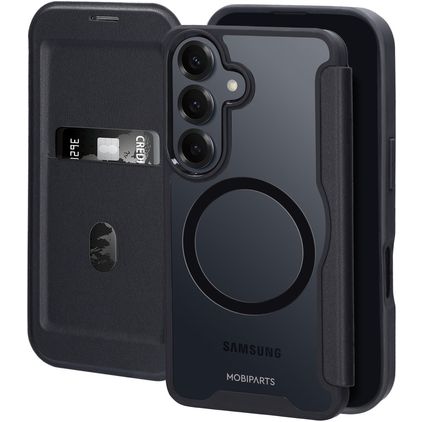 Mobiparts Shield Line Samsung Galaxy S26 MagSafe Lompakkokotelo - Musta