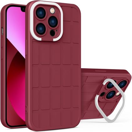 Mobigear Cube iPhone 14 Hard Case Back cover with Stand - Red