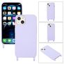 Mobigear Lanyard iPhone 14 Plus Silicona Funda con cuerda - Morado