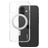 CARE by PanzerGlass Kickstand iPhone 16 MagSafe Kova Suojakuori + Teline - Läpinäkyvä / Hopea