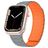 Mobigear Loop Mag Silikon Apple Watch Armband Magnetlås - 49/46/45/44 mm - Grå / Orange