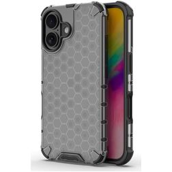 Mobigear Honeycomb iPhone 16 Plus Plástico rígido Capa traseira Antichoque - Preto
