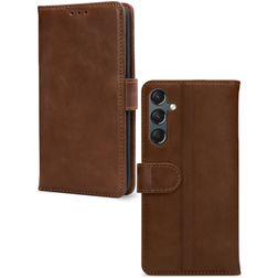 Mobilize Wallet Samsung Galaxy A24 Piel auténtica Funda tipo libro Cartera - Marrón