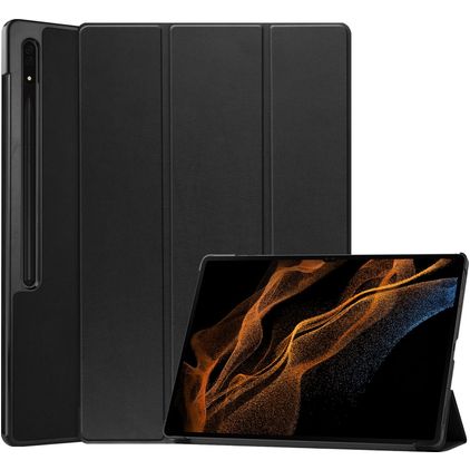 Mobigear Tri-Fold Samsung Galaxy Tab S8 Ultra Lompakkokotelo - Musta